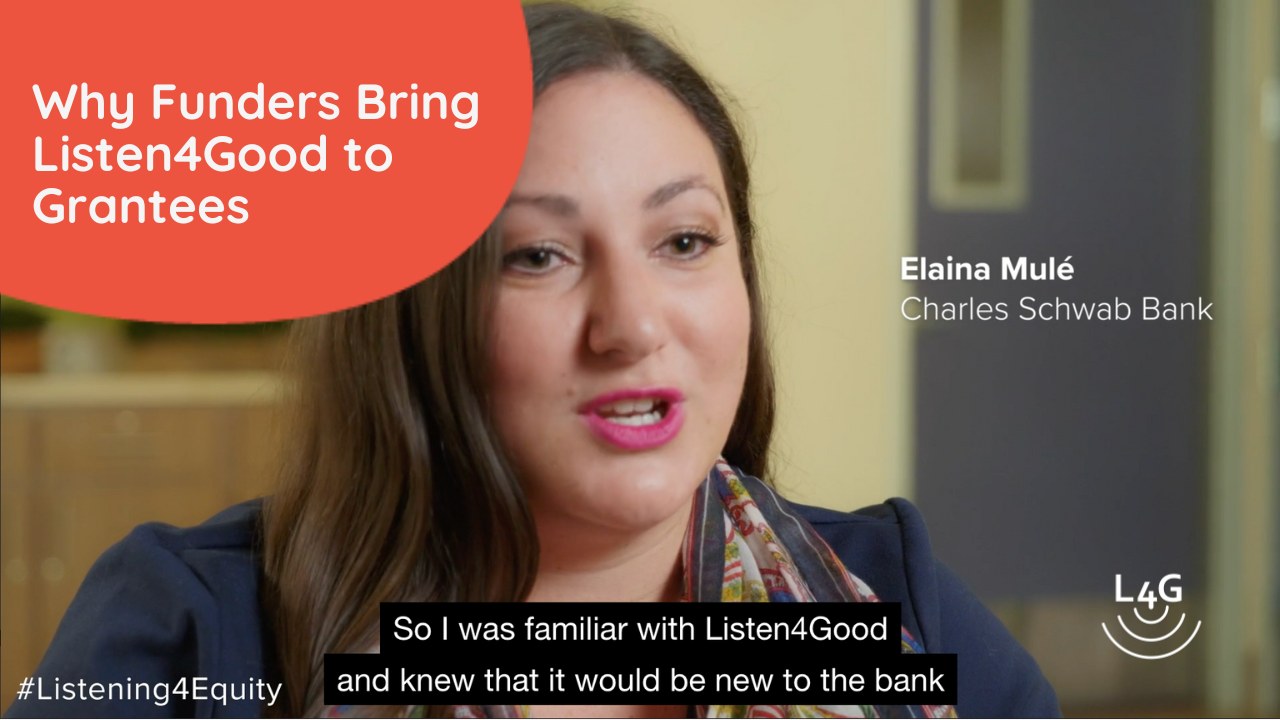 Video cover - Why funders bring Listen4Good to grantees