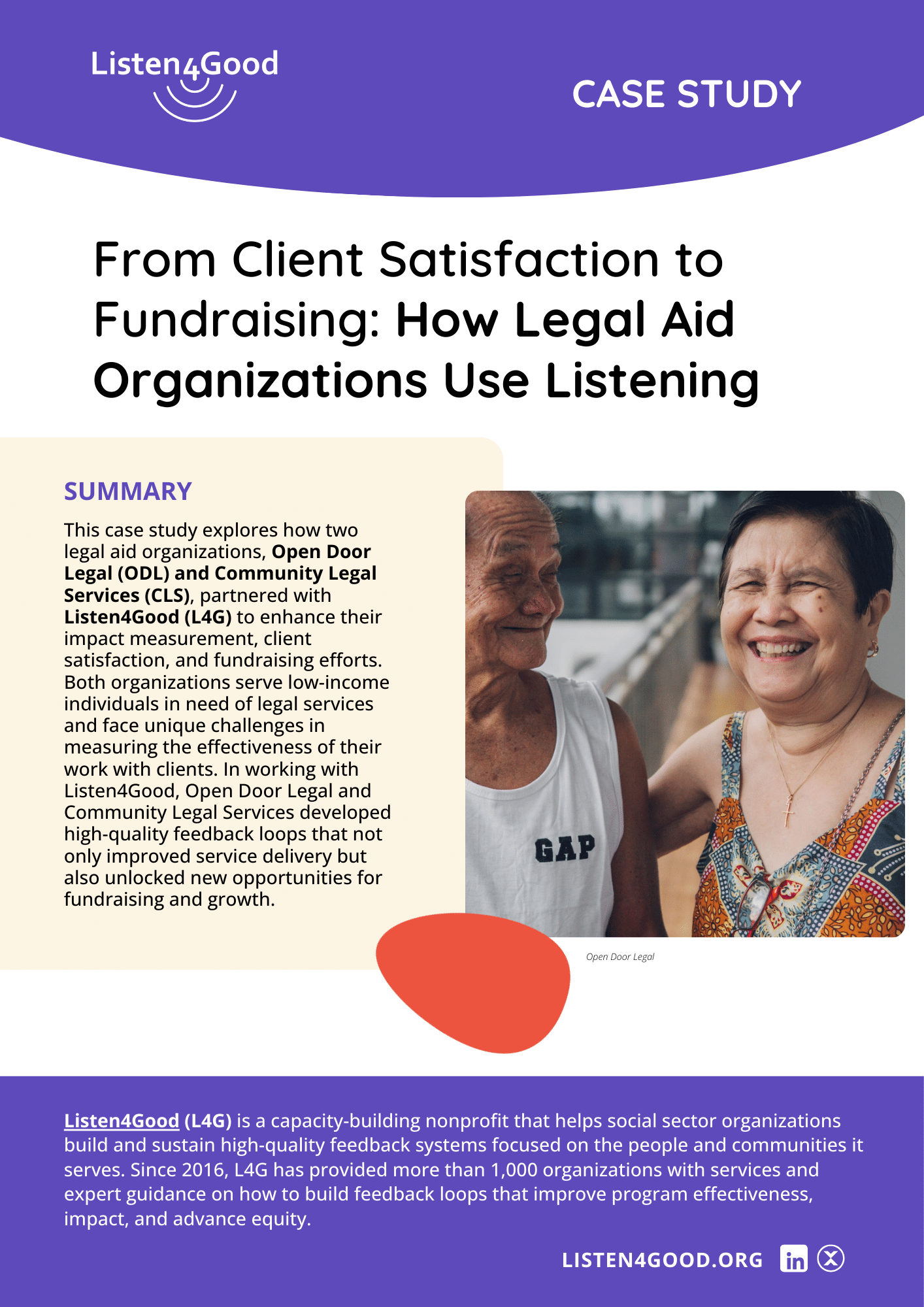 Cover: Listen4Good Case study – How Legal Aid Organizations Use Listening