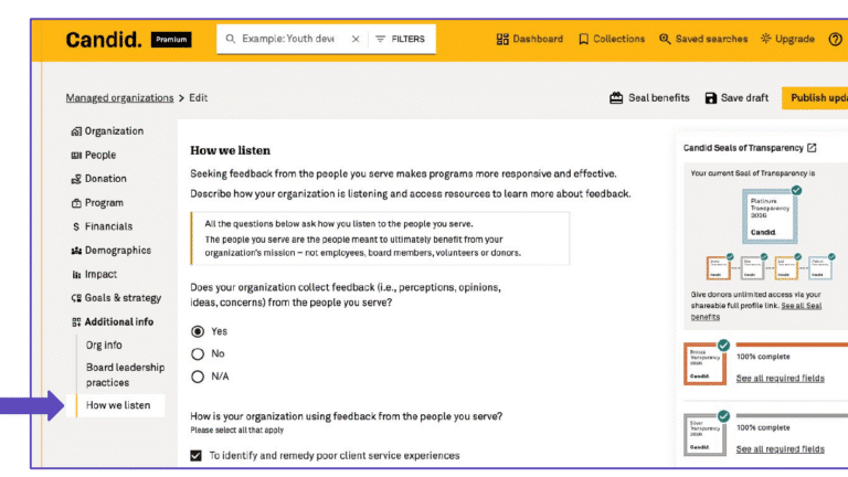 Show the World You Listen: Updating your Charity Navigator & Candid Profiles