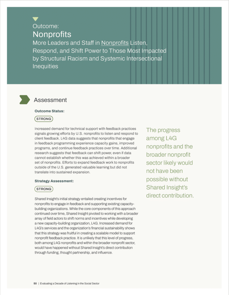Sharing Insights: Evaluating a Decade of Listening in the Social Sector